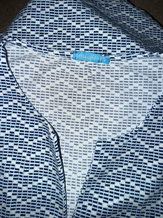 J. McLaughlin Blue and White Patterned Sleeveless Stretchy Size Small - Picture 6 of 6